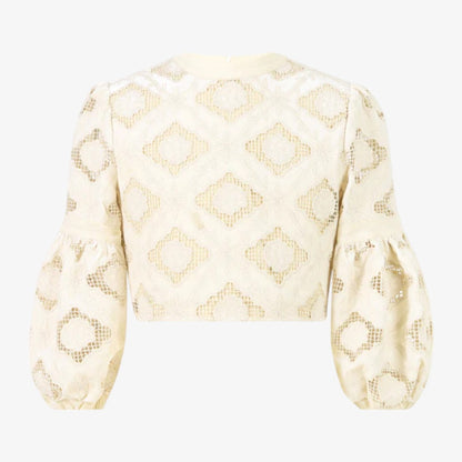 Ava Embroidered Top And Skirt - Oat