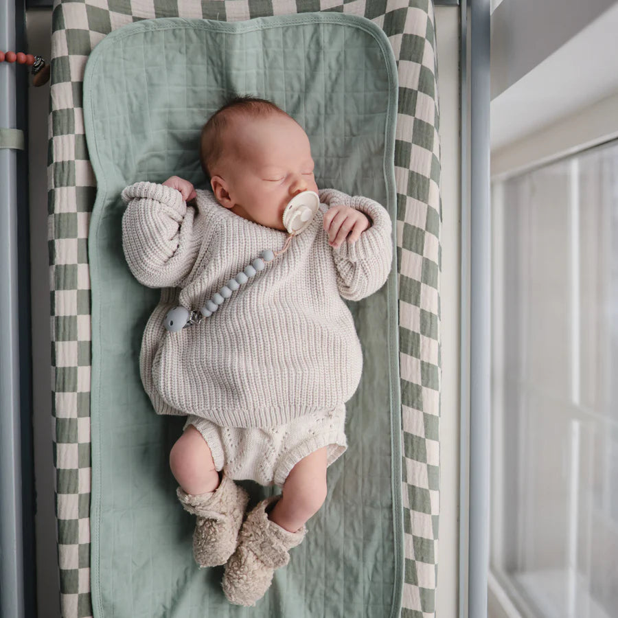 Hera Silicone Pacifier Clip - Stone