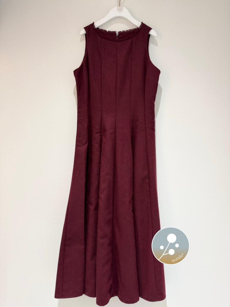Fit And Flare Wool Dress - Wine