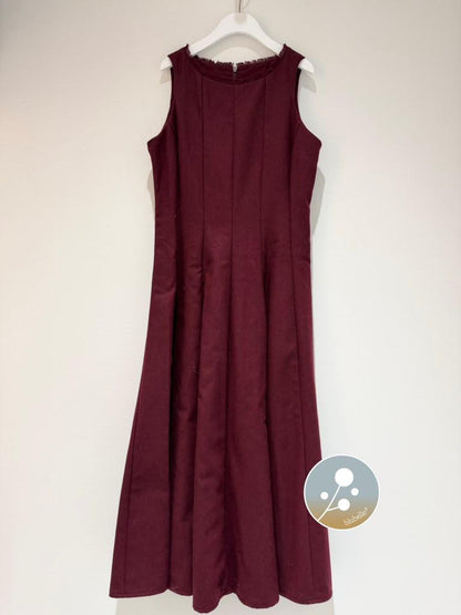 Fit And Flare Wool Dress - Wine
