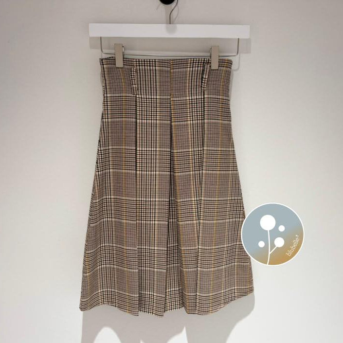 Skirt - Beige Plaid
