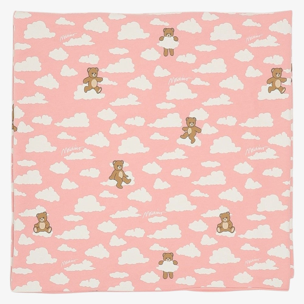 Bear Allover Print Blanket - Rose