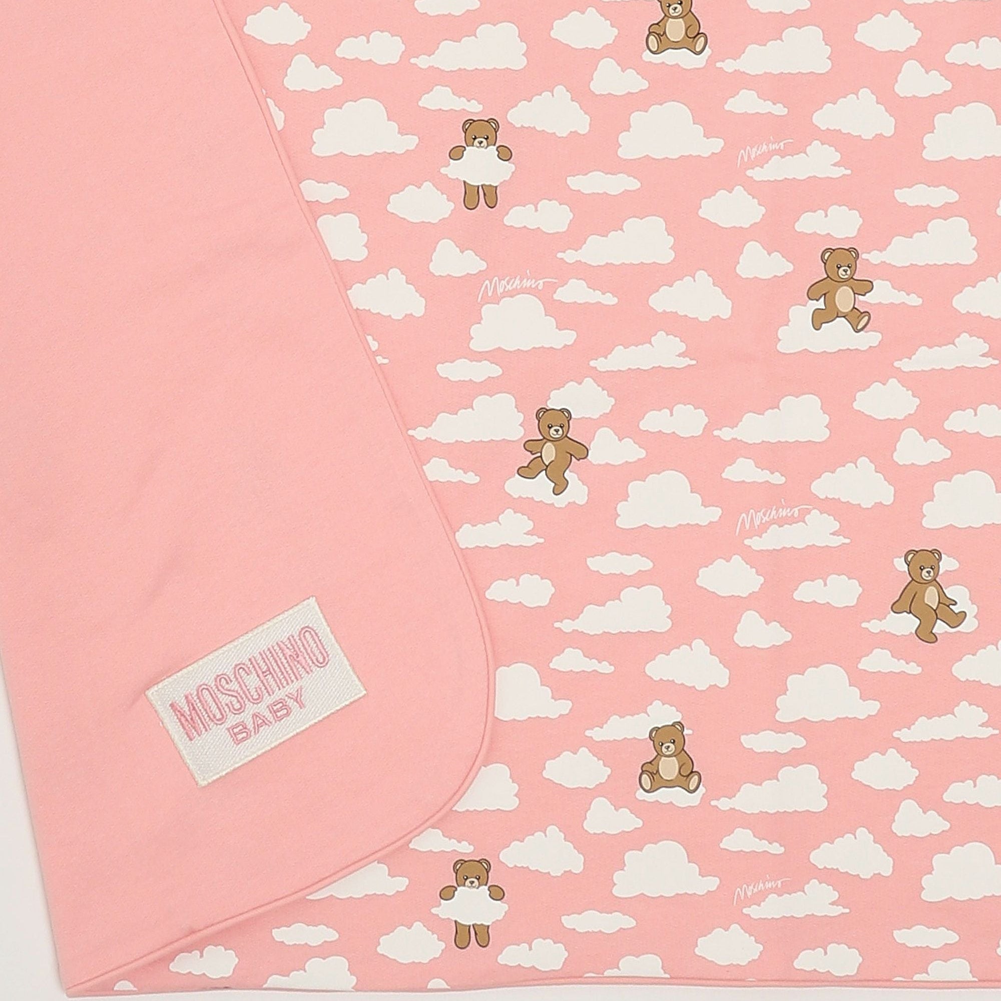 Bear Allover Print Blanket - Rose