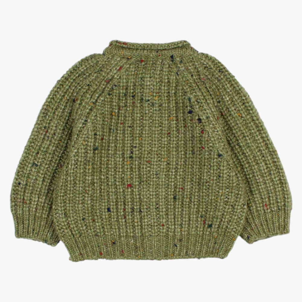 Knit Button Cardigan - Green