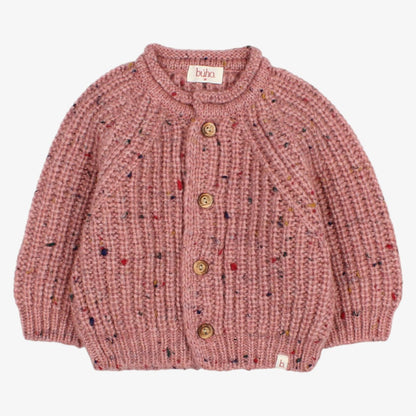 Knit Button Cardigan - Peony