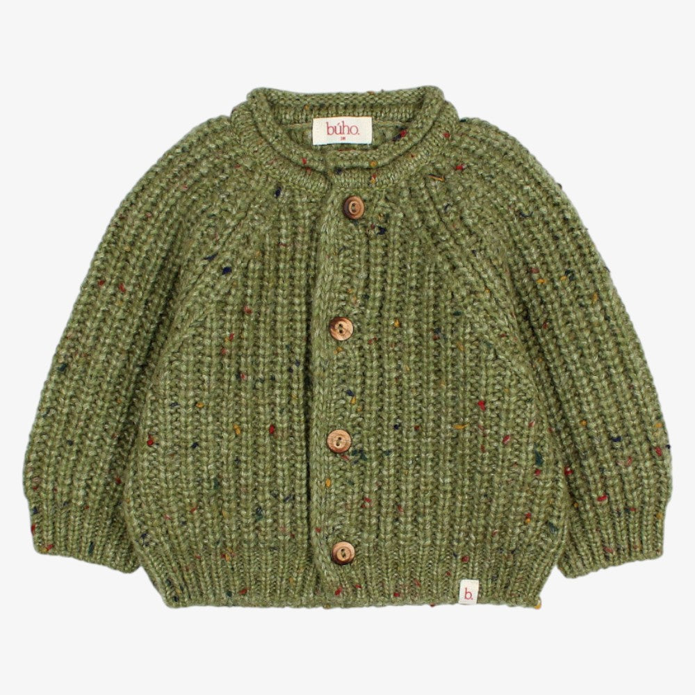 Knit Button Cardigan - Green