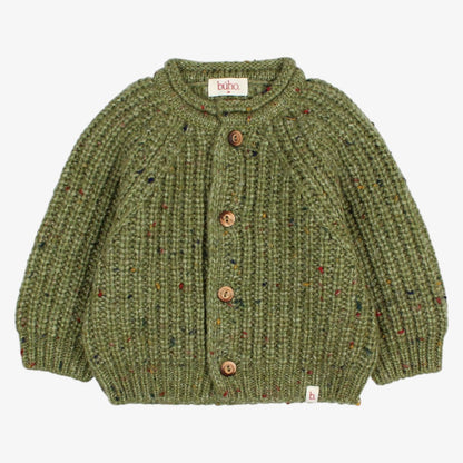Knit Button Cardigan - Green