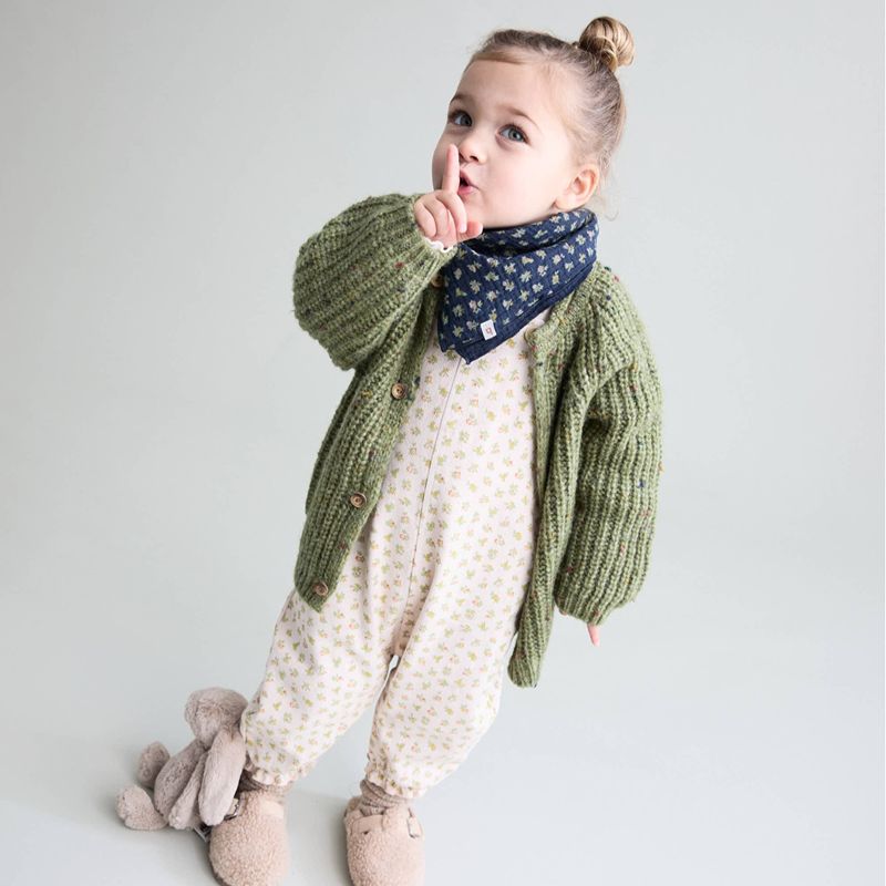 Knit Button Cardigan - Green