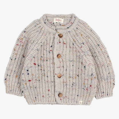 Knit Button Cardigan - Pearl Grey
