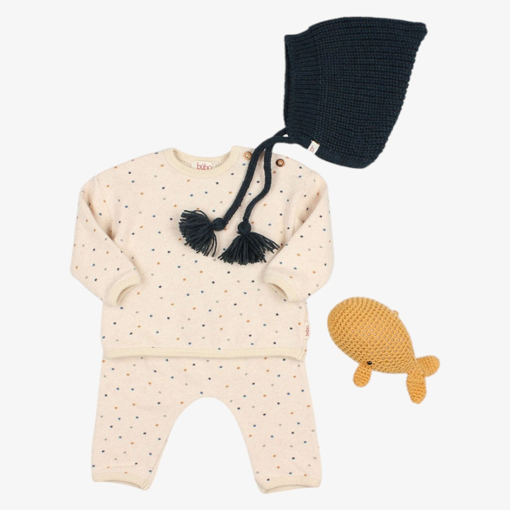 Star Sweatshirt And Leggings - Natural