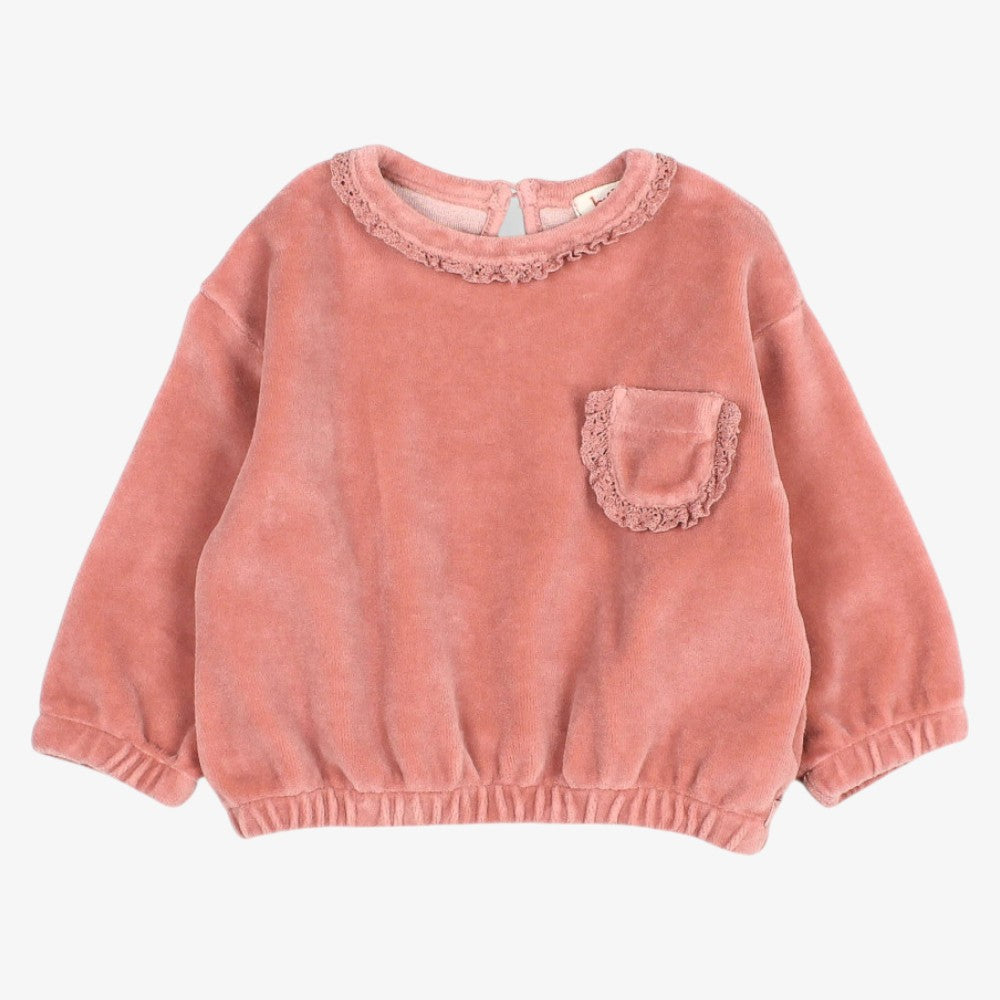Velvet Sweatshirt And Leggings - Peony