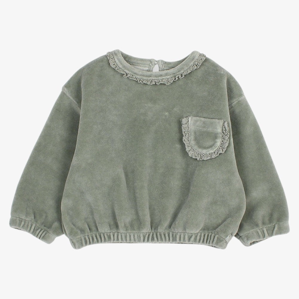Velvet Sweatshirt And Leggings - Sage Green