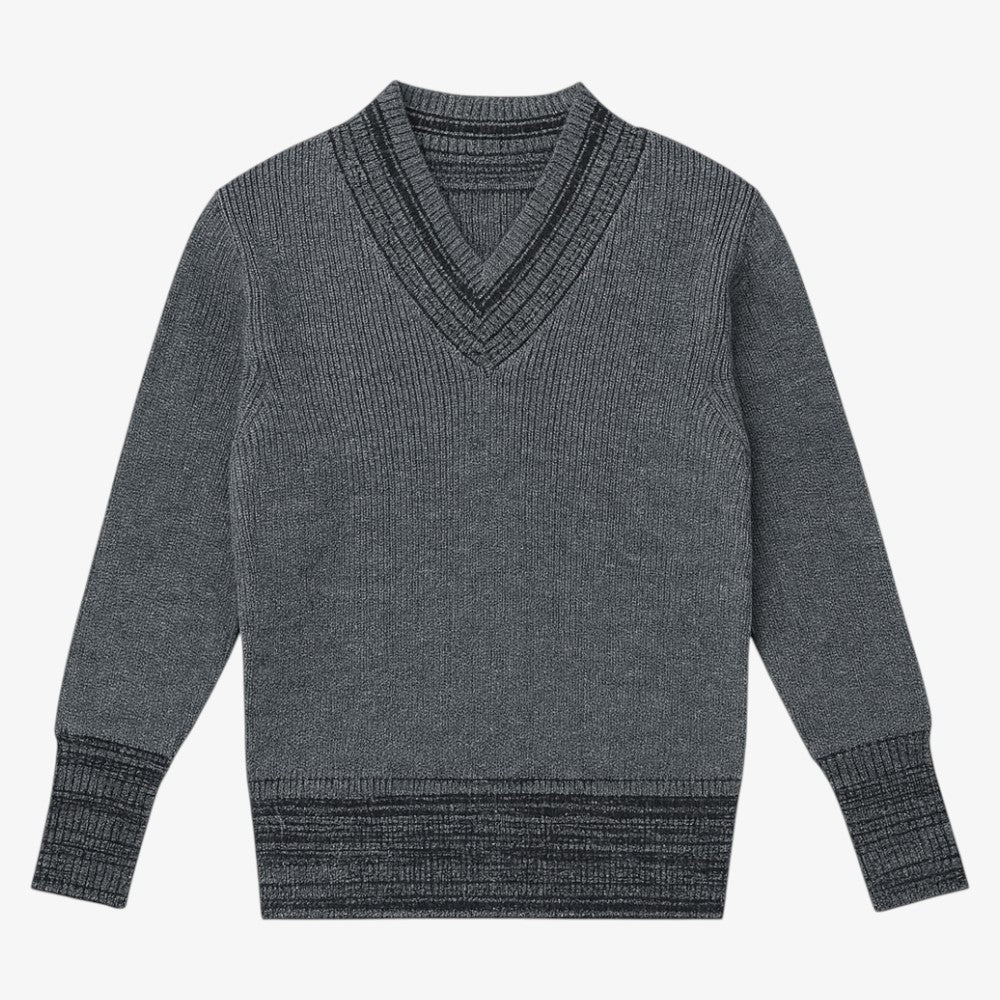 V Neck Sweater - Charcoal