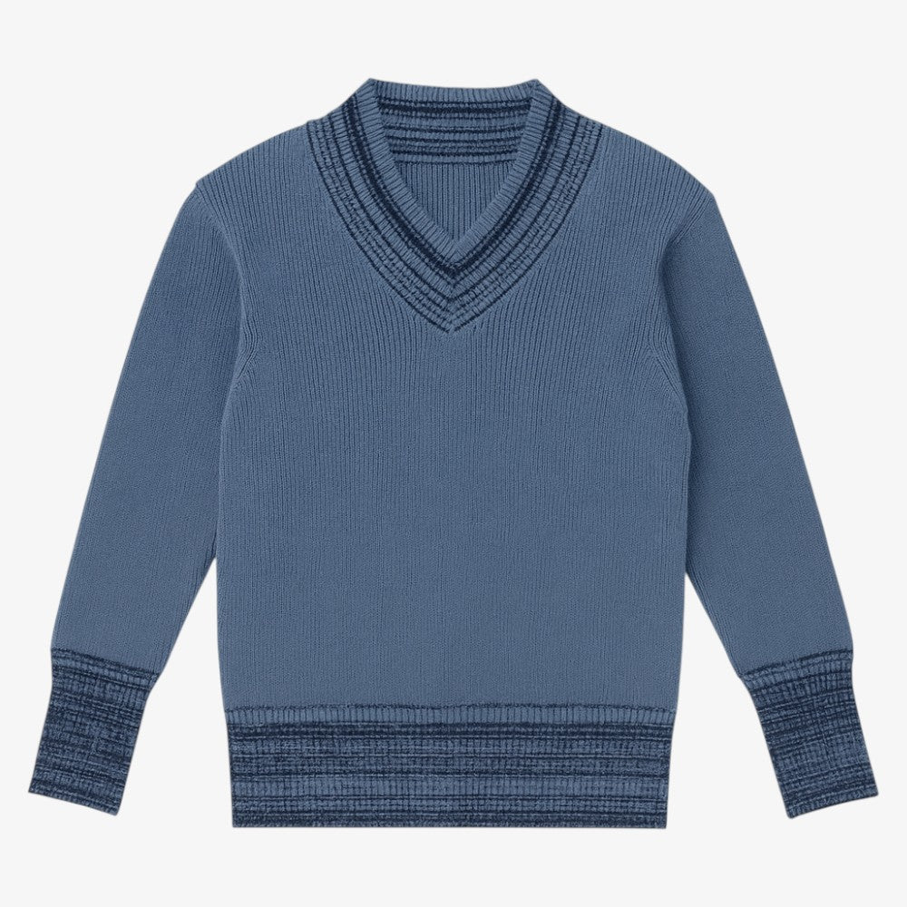V Neck Sweater - Dusty Blue