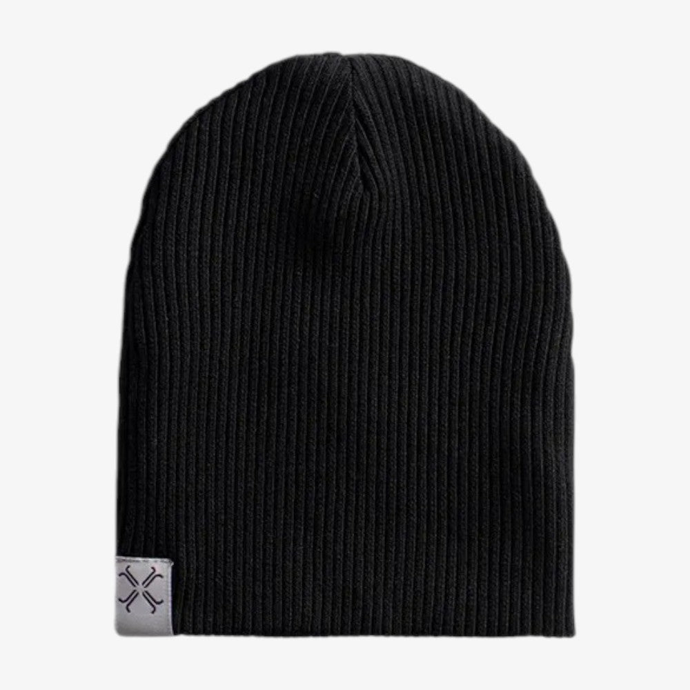 Thick Rib Knit Beanie - Black