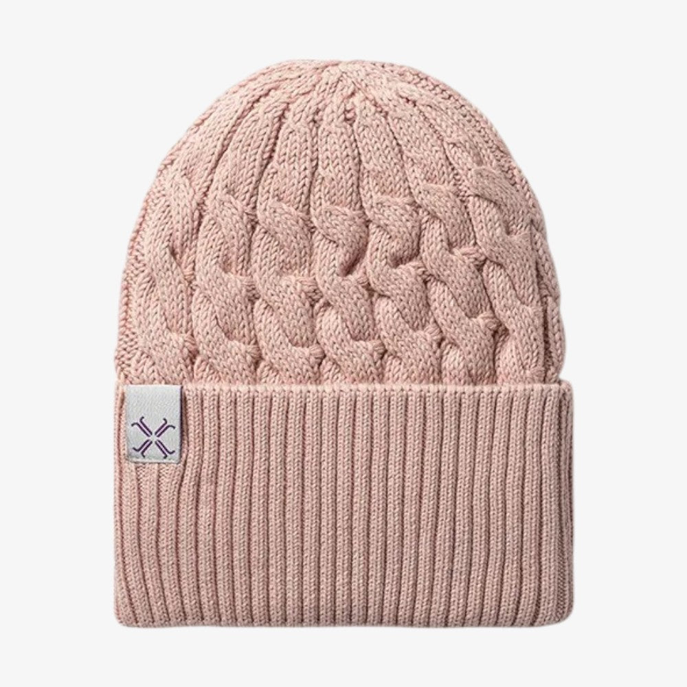 Ubert Braided Cuffed Beanie - Blush