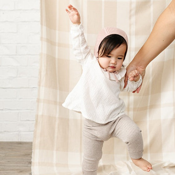 Chunky Knit Bonnet - Blush