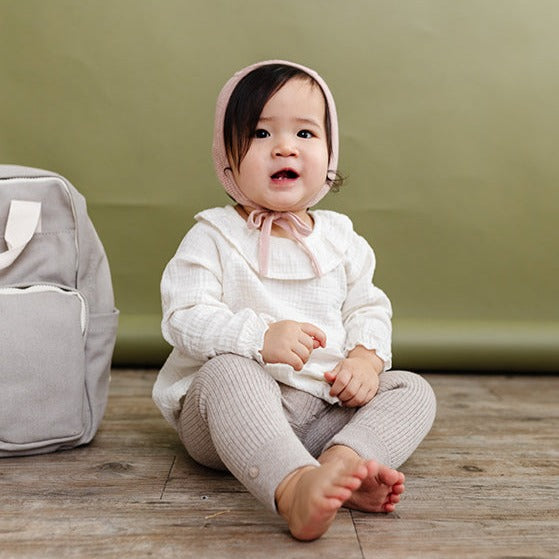 Chunky Knit Bonnet - Blush