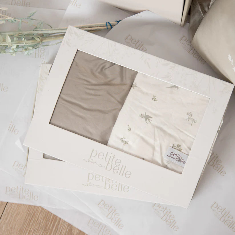 Petite Belle Skies Porter Crib Sheet Set - French Grey