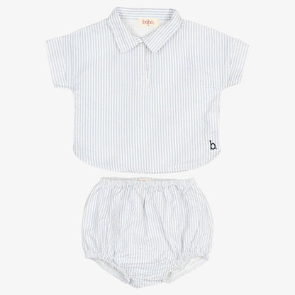 Stripe Shirt And Bloomer - Sky Blue