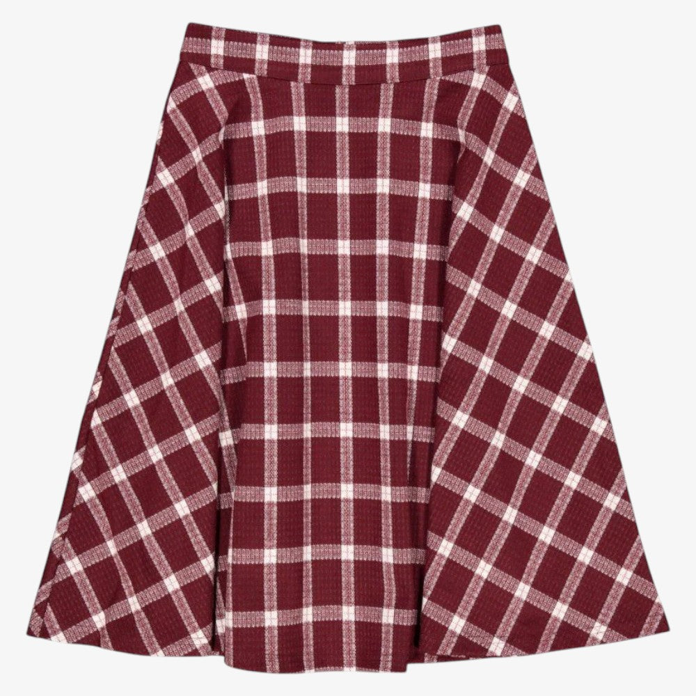 Plaid Skirt - Burgundy