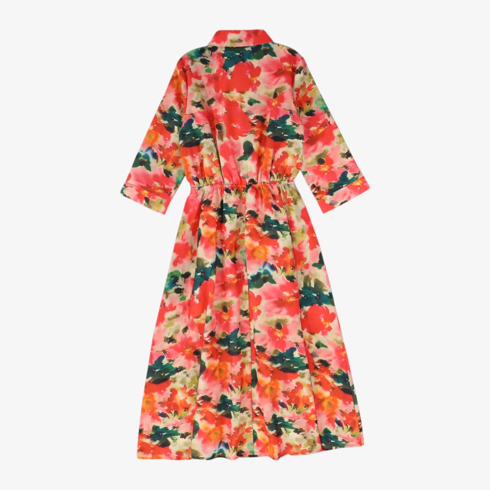 Waisted Bold Dress - Floral