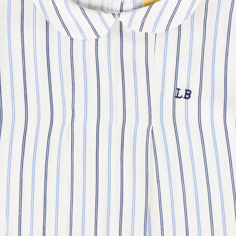 Striped Peter Pan Shirt - White&amp;blue