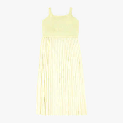 Knit Pleated Dress - Yellow