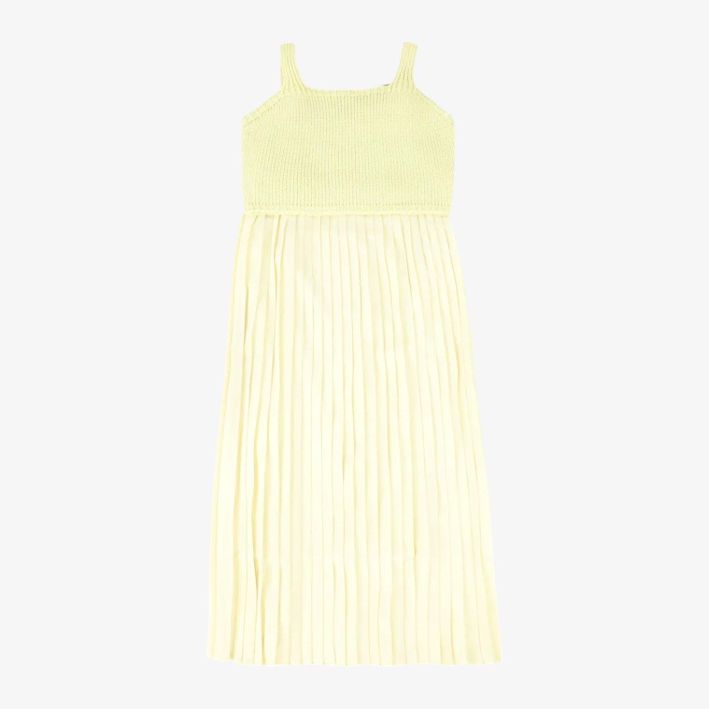 Knit Pleated Dress - Yellow