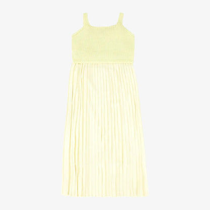 Knit Pleated Dress - Yellow