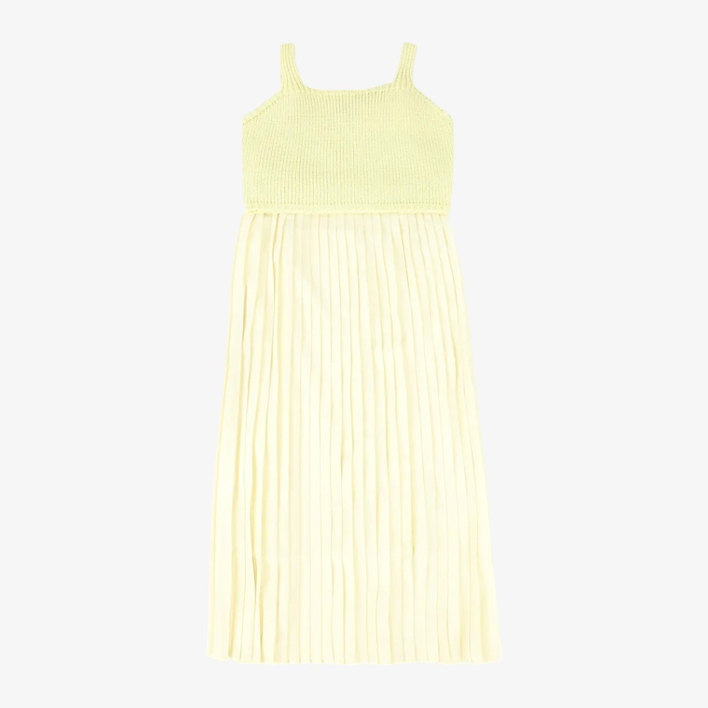 Knit Pleated Dress - Yellow
