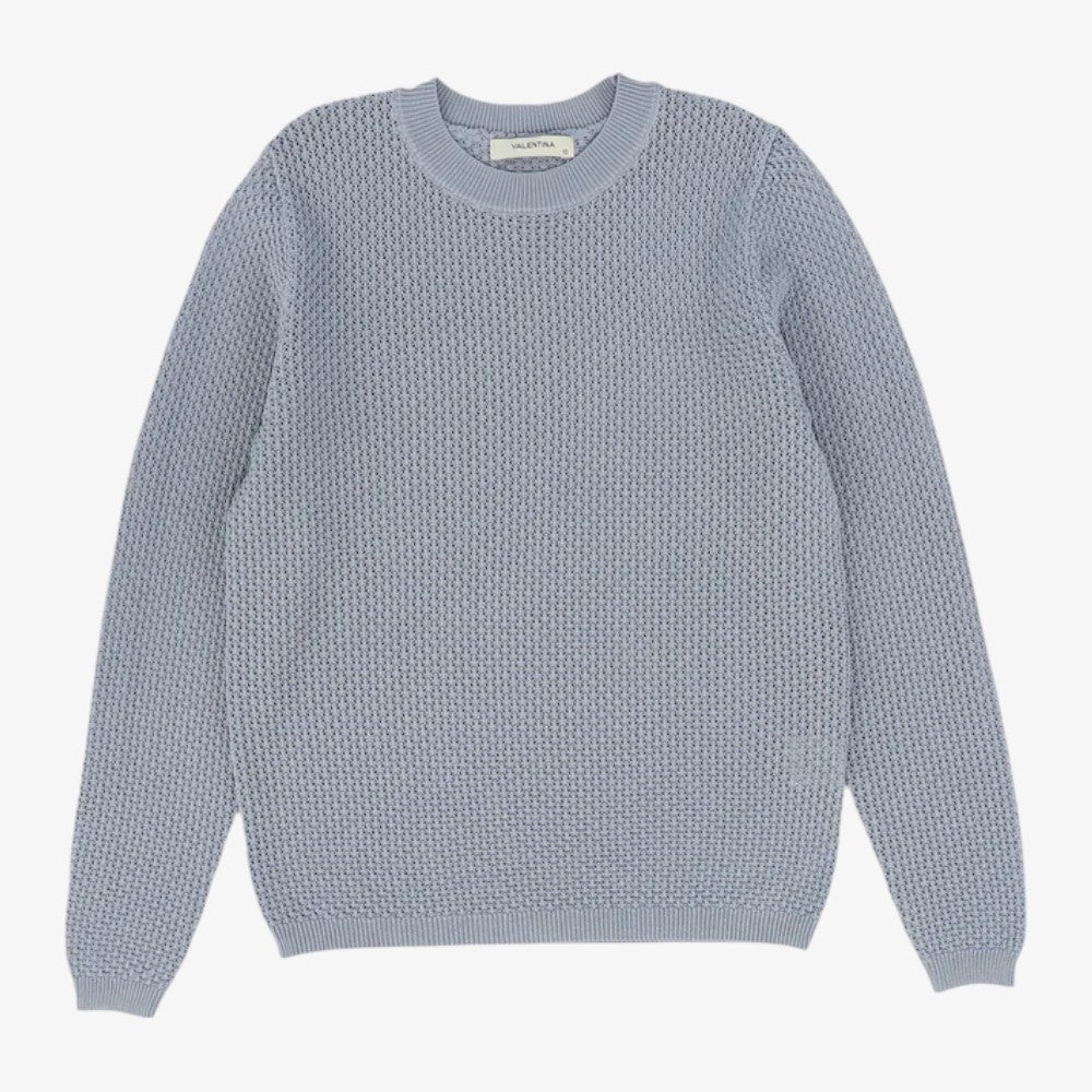 Pointelle Knit Sweater - Blue