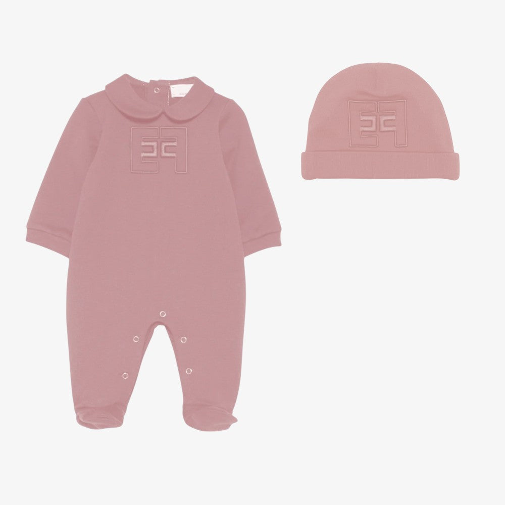 Knit Romper And Hat - Sunrise
