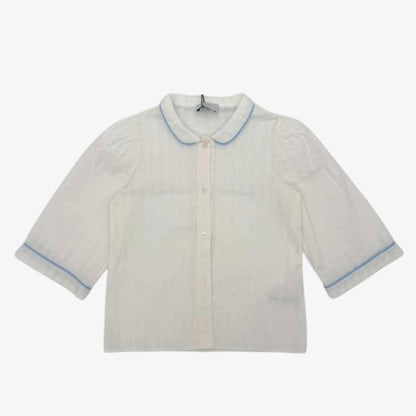 Iris Blouse - White &amp; Blue