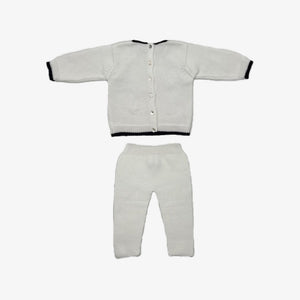 Carmina Elegant 4Pc Baby Knit Set - Black & White