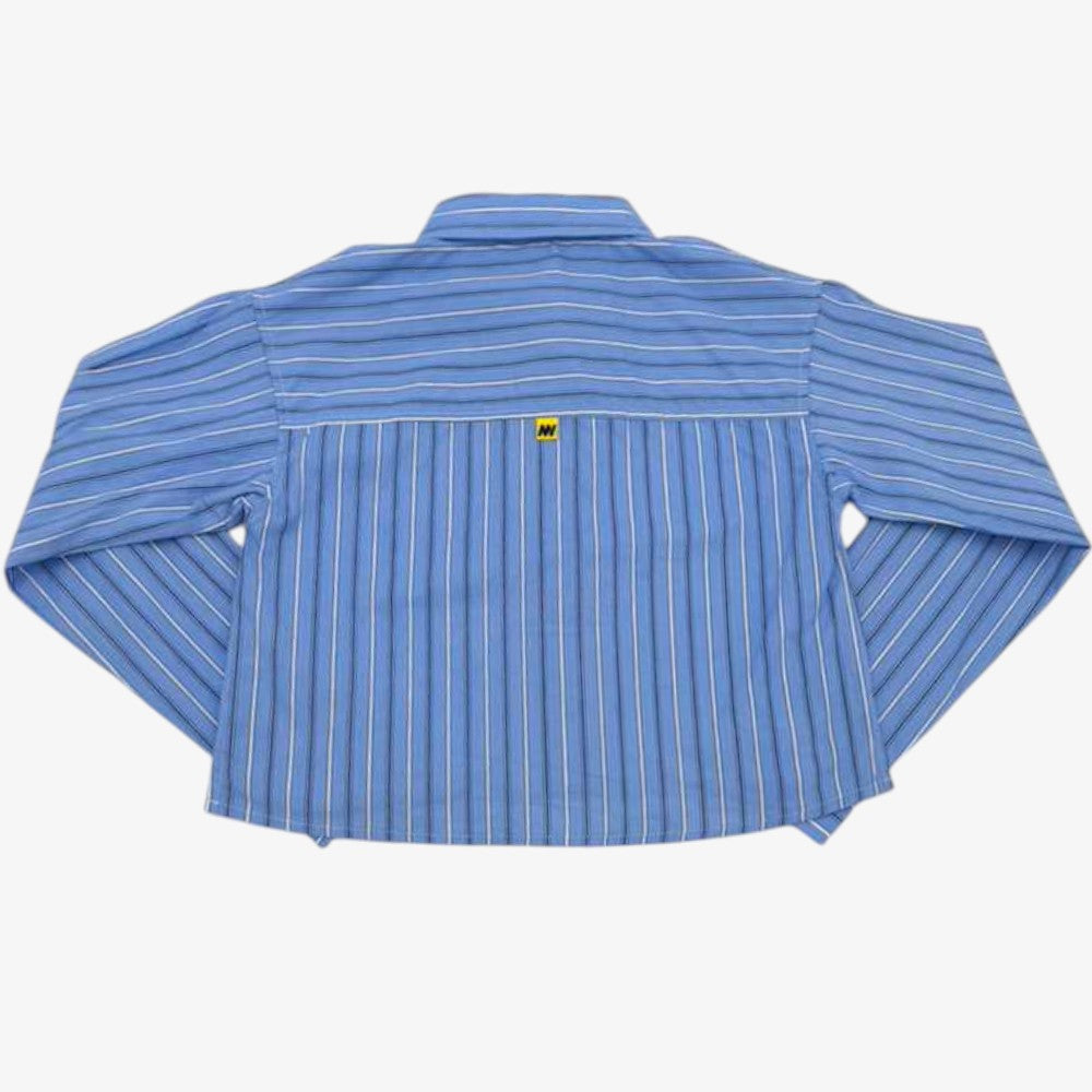Striped Crop Shirt - Blue