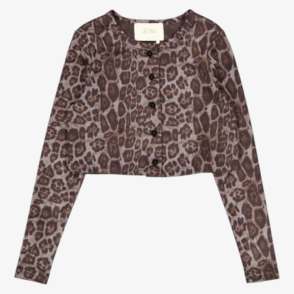 Leopard Cardigan - Brown