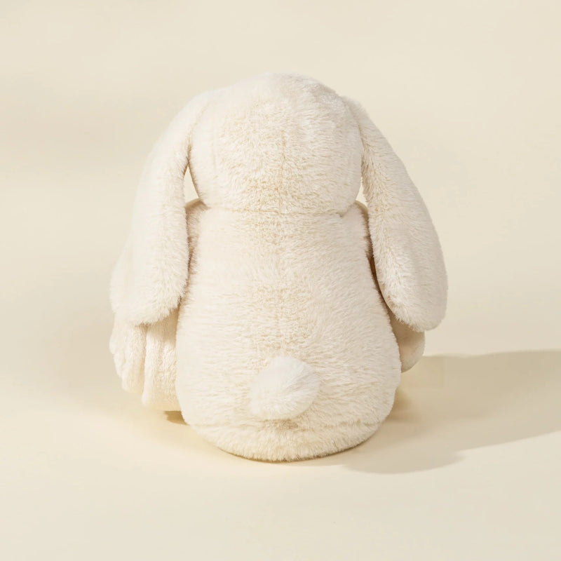 Plush Rabbit With Snuggling Blanket - Cream