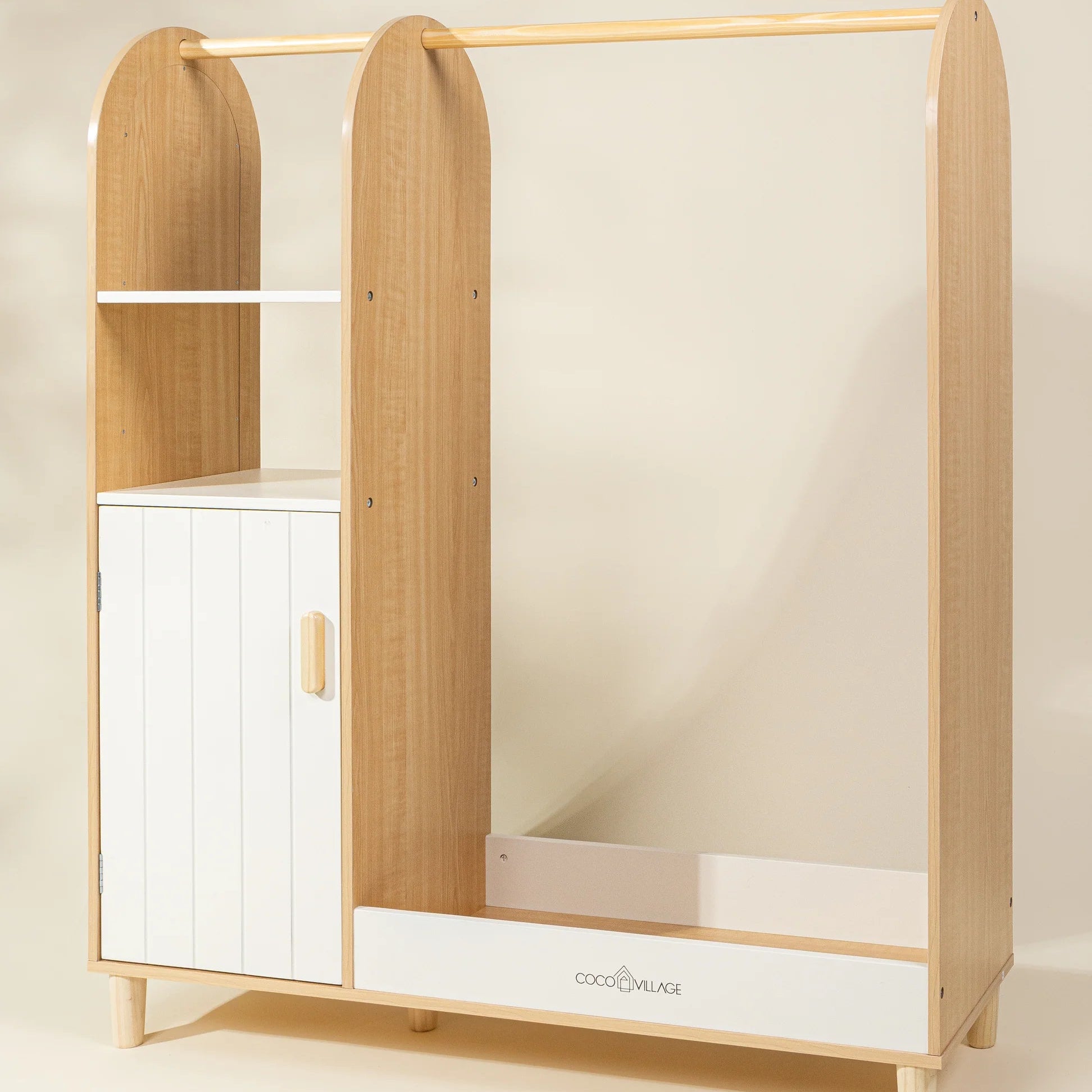 Wooden Play Wardrobe - Natural