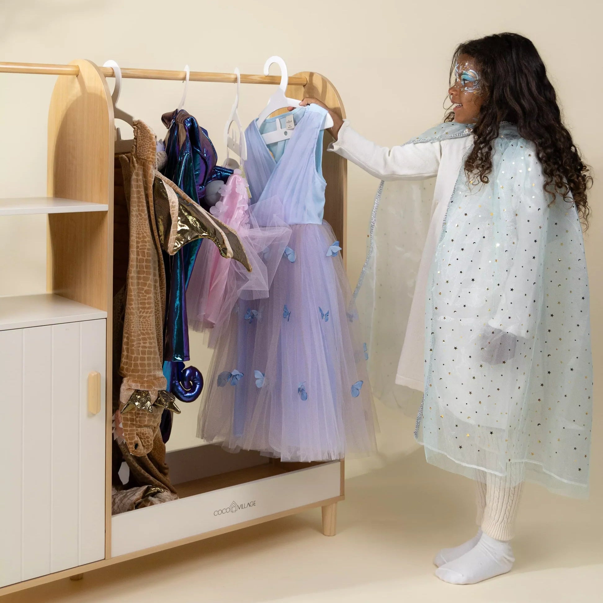 Wooden Play Wardrobe - Natural