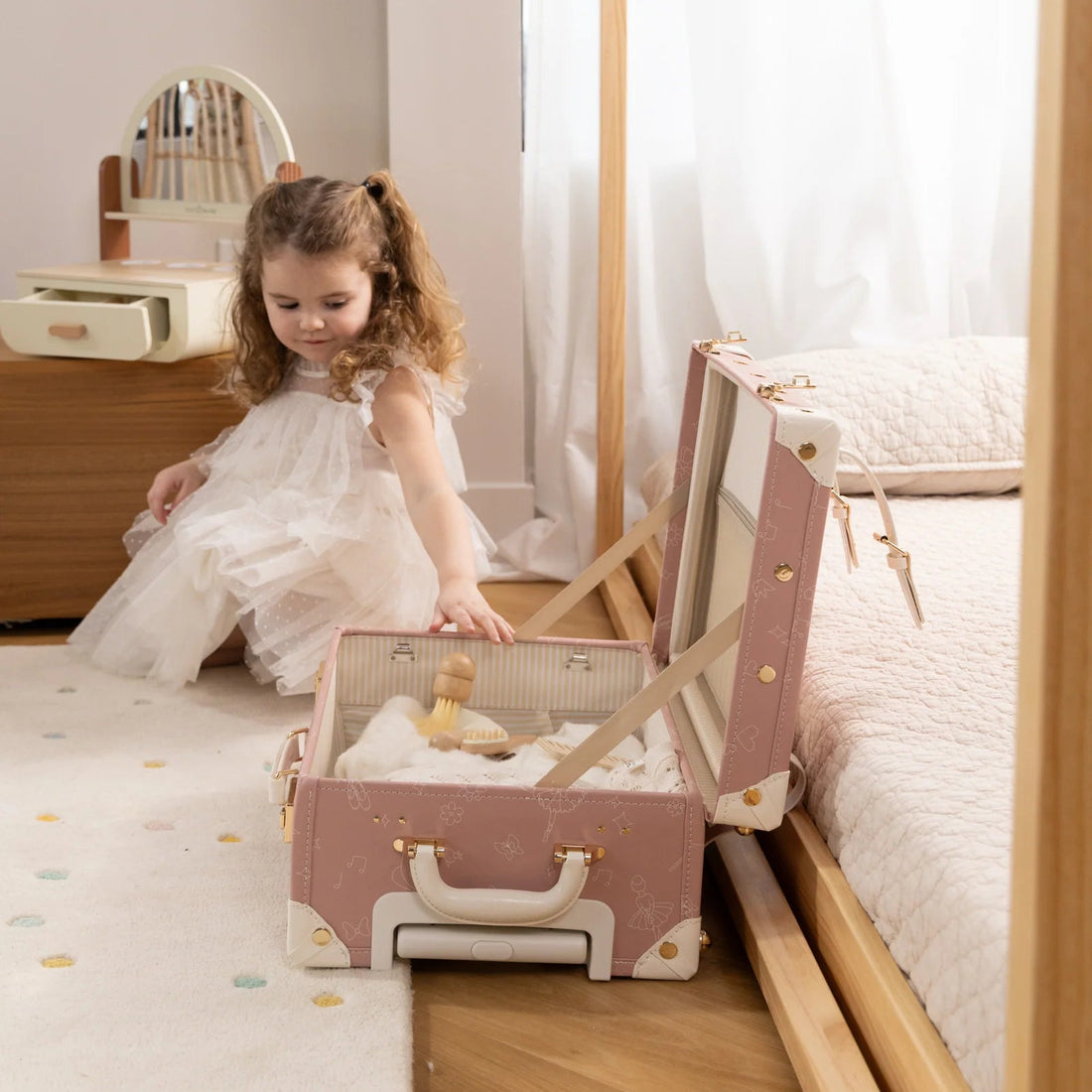 Leather Carry on Suitcase - Ballerina