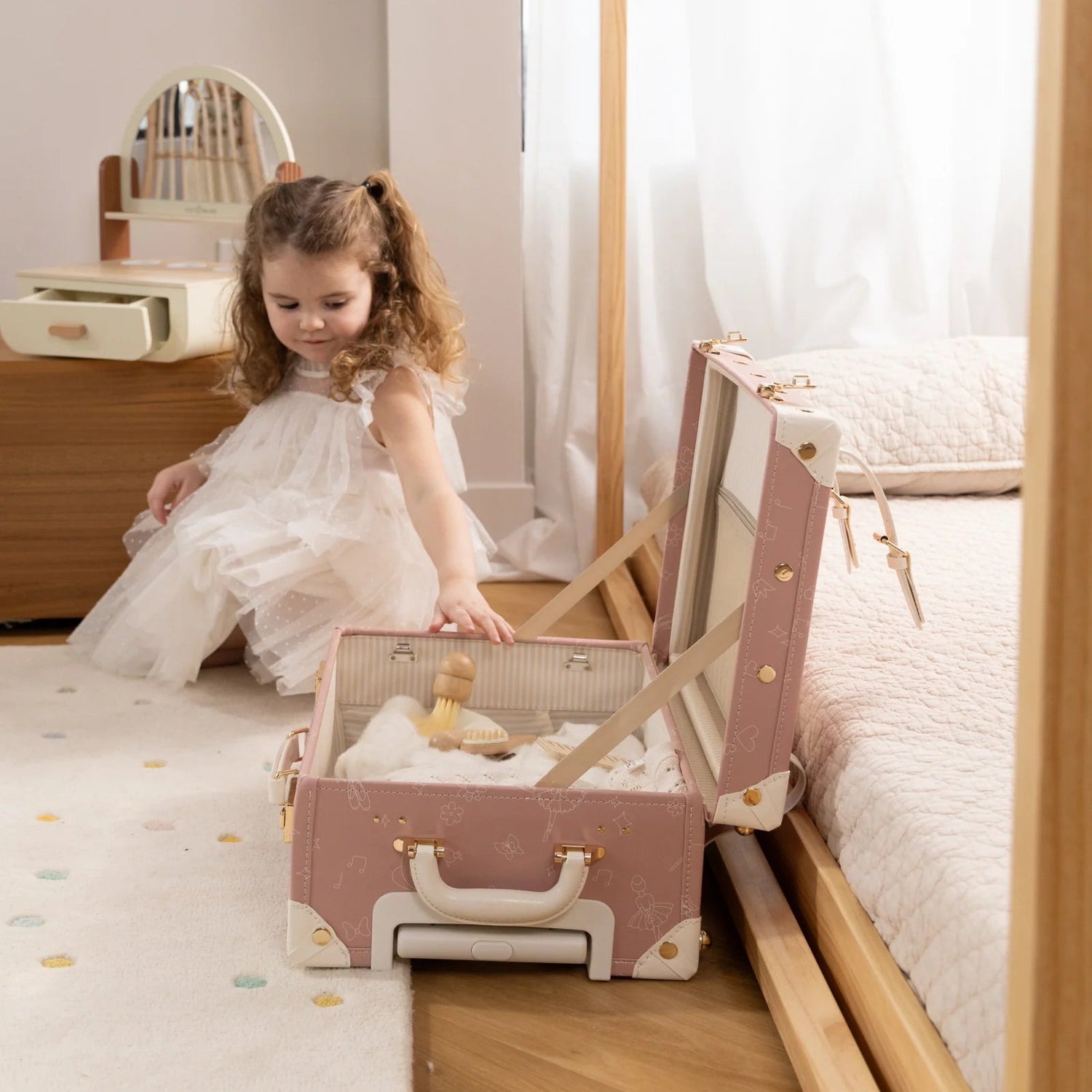 Leather Carry on Suitcase - Ballerina