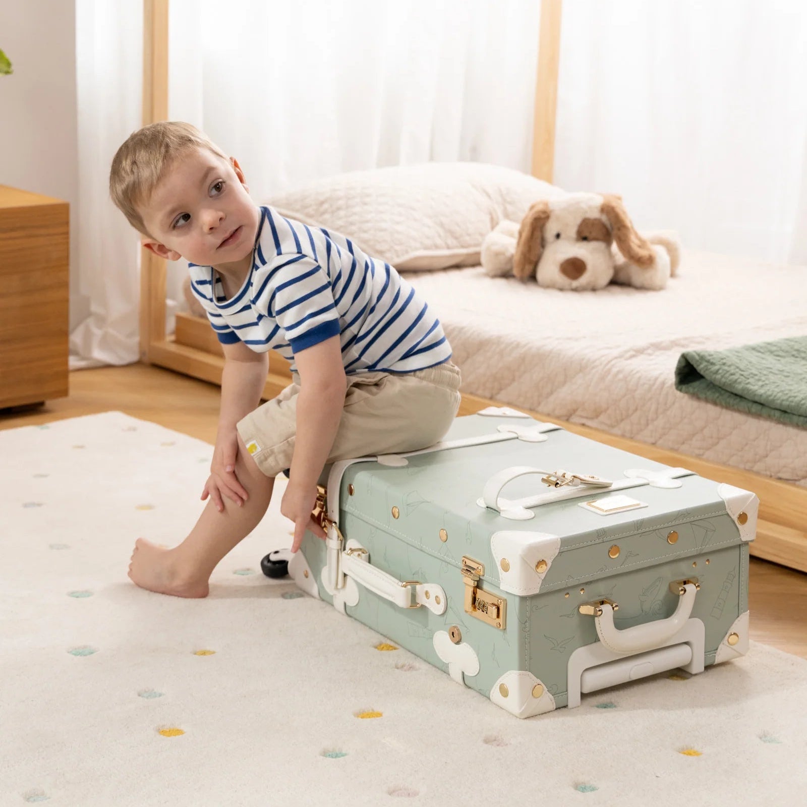 Leather Carry on Suitcase - Ocean