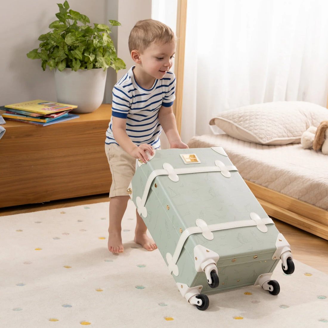 Leather Carry on Suitcase - Ocean