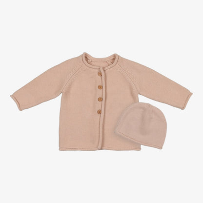 Cardigan And Beanie - Rose