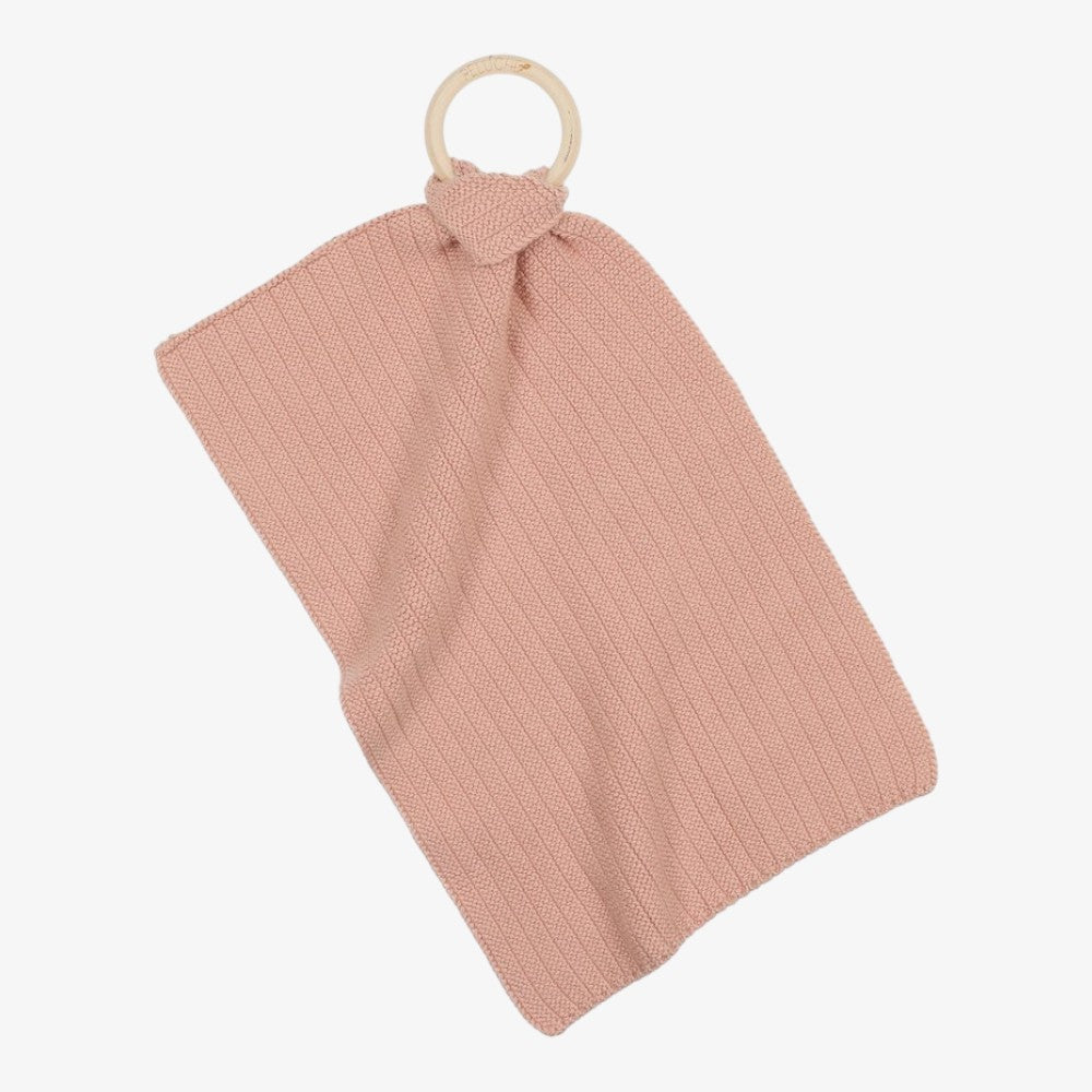 Peluche Ribbed Knit Teether - Blush