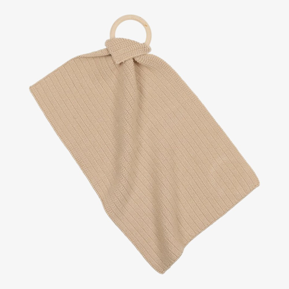 Ribbed Knit Teether - Tan
