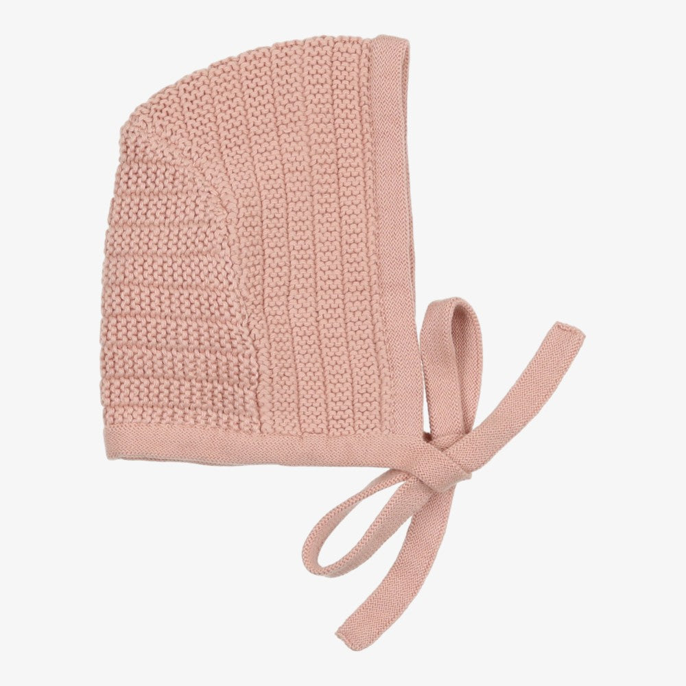 Peluche Ribbed Knit Bonnet - Blush