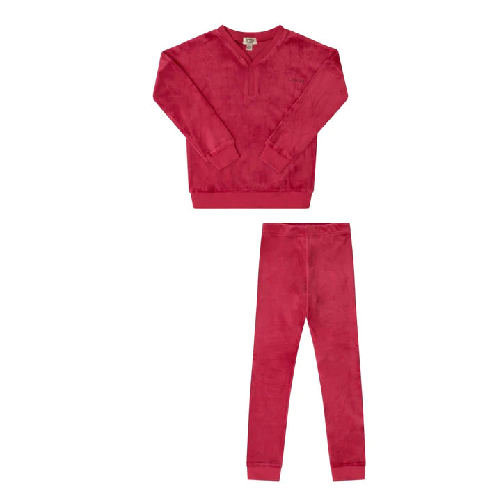 Crew Kids Velour Track Set - Pink
