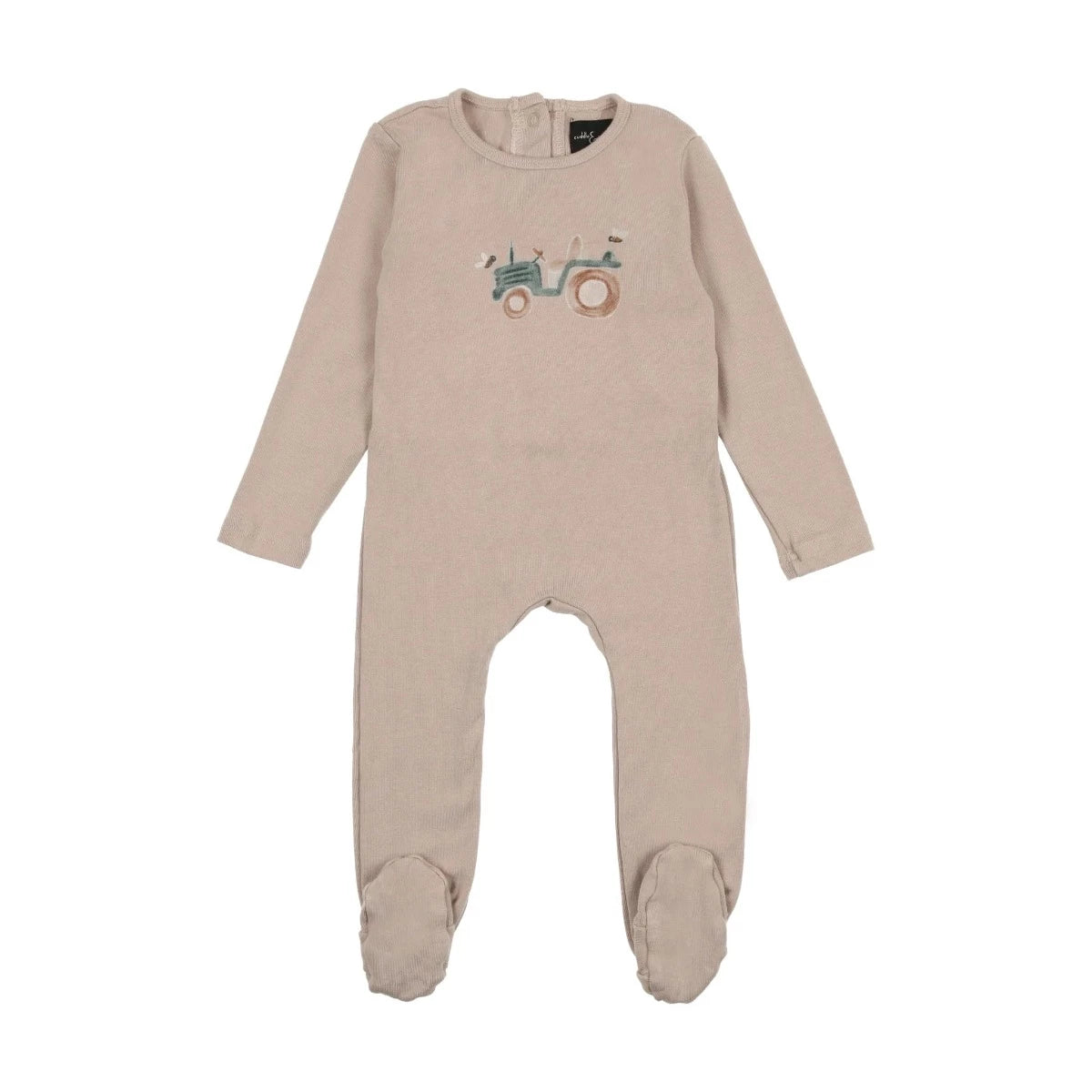 Cuddle & Coo Tractor Footie - Taupe